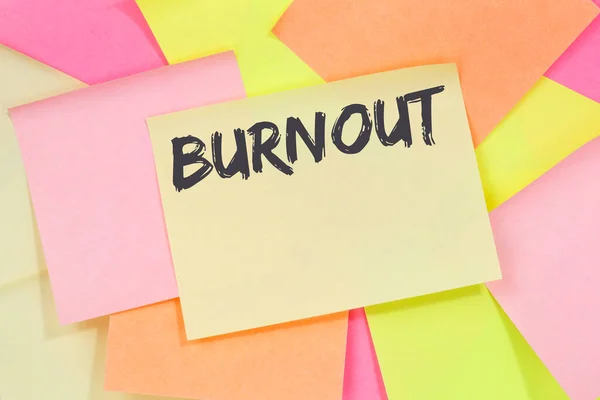 Burnout Estresse Doença Doente Estressado Trabalho Nota Conceito Negócio Papel — Fotografia de Stock