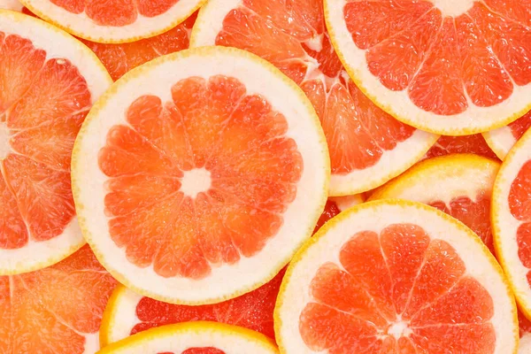 グレープフルーツ柑橘類グレープフルーツのコレクション食品の背景新鮮な果物の背景 — ストック写真