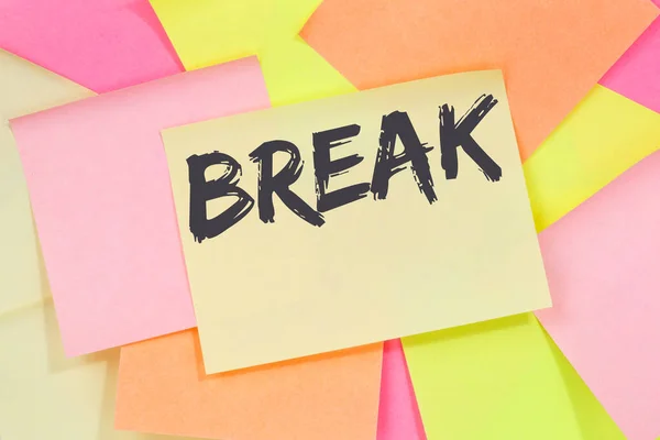 Break Work Lunch Working Relax Business Concept Note Paper Notepaper — Fotografia de Stock