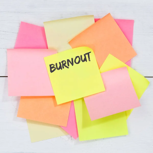 Burnout Estresse Doença Doente Estressado Trabalho Conceito Negócio Nota Mesa — Fotografia de Stock