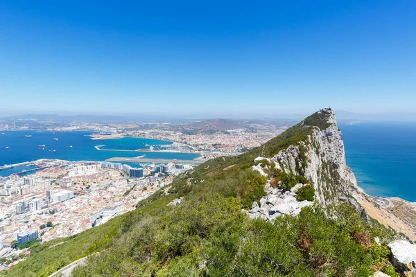 Rock Gibraltar Copyspace Copy Space Space Travel Town Traveling Overview — стоковое фото