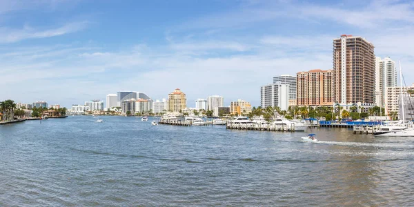 Fort Lauderdale Skyline Florida Centro Cidade Panorama Vista Panorâmica Cidade — Fotografia de Stock