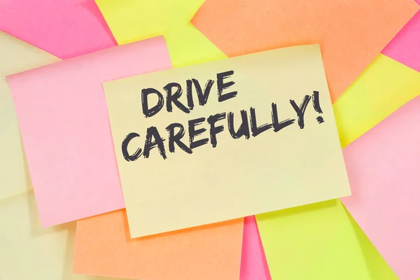 Conduisez Prudemment Accident Voiture Trafic Concept Note Papier Notepaper — Photo