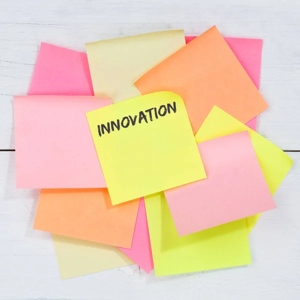 Sukces Przywództwa Pomysł Innowacji Udane Zwycięstwo Innowacyjność Biurko Notatki Papieru — Zdjęcie stockowe