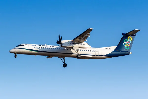 Athens Greece September 2020 Olympic Air Bombardier Dhc 400 Airplane — Stock Photo, Image