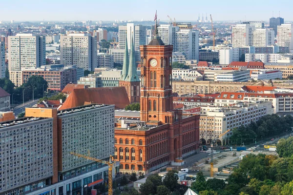 Berlin Rotes Rathaus Városháza Városháza Városkép Németországban Légi Felvétel — Stock Fotó