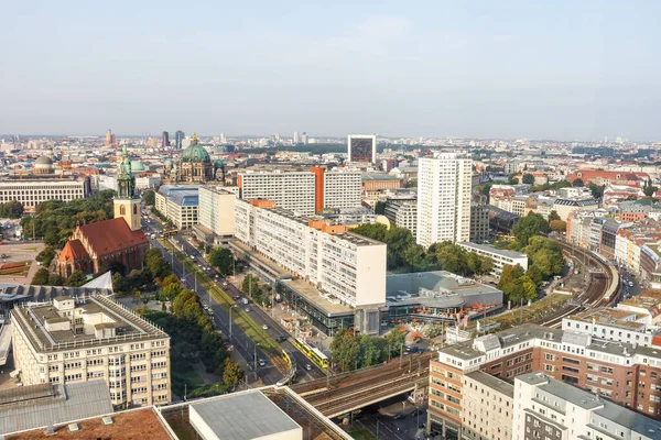 Berlin Gökyüzü Manzaralı Almanya Nın Panorama Kasabası Hava Manzaralı Fotoğraf — Stok fotoğraf