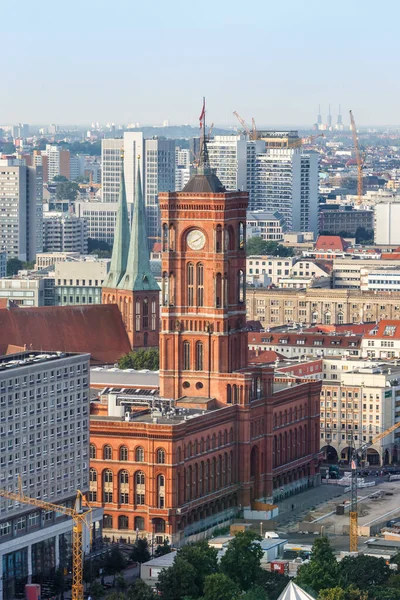 Berlín Rotes Rathaus Ciudad Ayuntamiento Skyline Alemania Vista Aérea Retrato — Foto de Stock