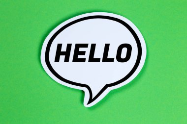 Merhaba konuşma balonu iletişim konsepti konuş diyor.