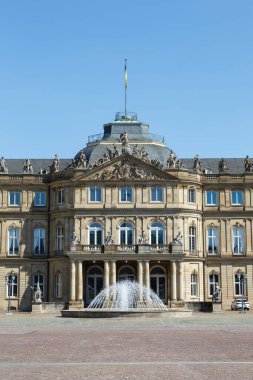 Yeni Castle Neues Schloss Stuttgart portresi Almanya 'da mimari şehir seyahati biçimi