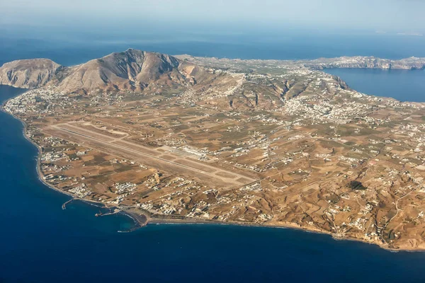Panoramica Aeroporto Santorini Jtr Grecia Foto Aerea — Foto Stock