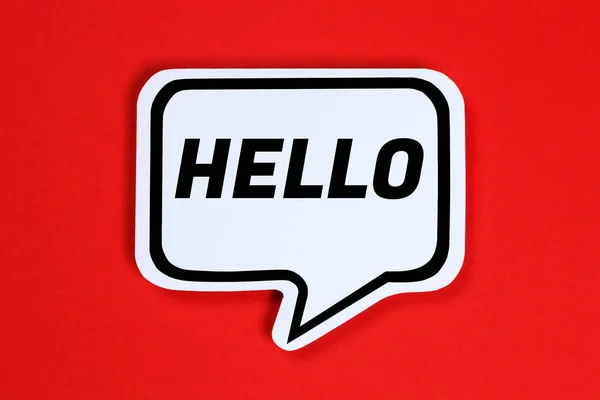Hola Habla Concepto Comunicación Burbuja Hablar Diciendo Hablar Decir —  Fotos de Stock