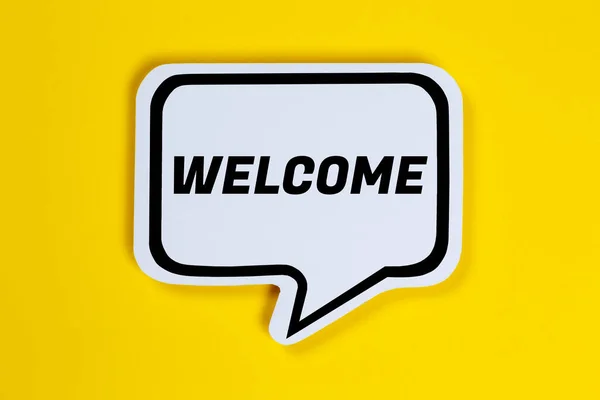 Welcome Speech Bubble Communication Concept Talking Saying Talk Say — Stock Photo, Image