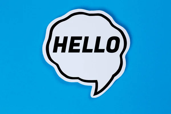 Hello Beszéd Buborék Kommunikációs Koncepció Beszél Mondván Beszéd Szerint — Stock Fotó