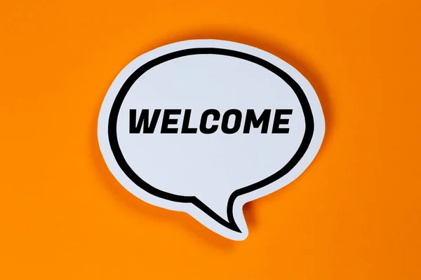 Welcome Speech Bubble Communication Concept Talking Saying Talk Say — Stock Photo, Image