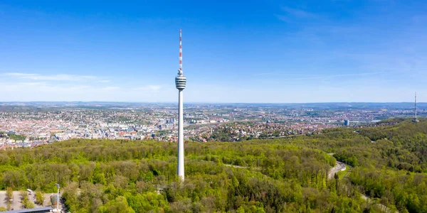 Stuttgart Fernsehturm Skyline Luftaufnahme Stadtarchitektur Rundreise Deutschland — Stockfoto