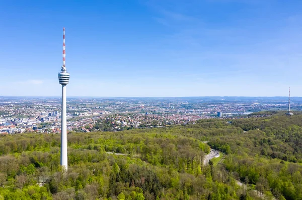 Stuttgart Fernsehturm Skyline Luftaufnahme Stadt Architektur Reisen Deutschland — Stockfoto