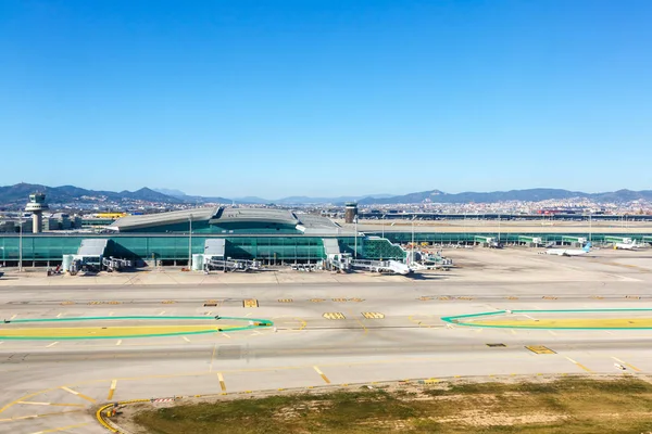 Barcelona España Febrero 2022 Aerial Photo Terminal Del Aeropuerto Barcelona — Foto de Stock