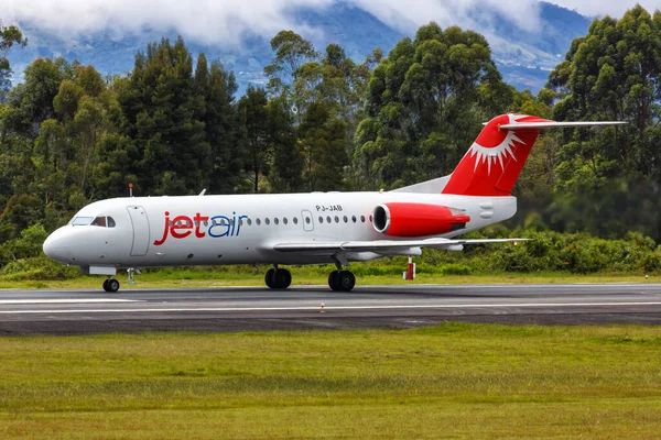 Medellin Colombia April 2022 Jetair Fokker Airplane Medellin Rionegro Airport — Stock Photo, Image
