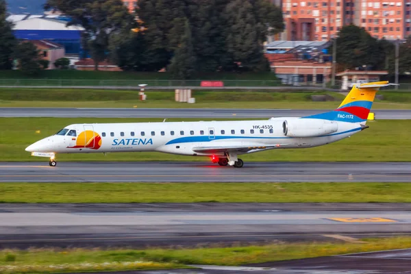 Bogota Colombia April 2022 Satena Embraer Erj 145 Airplane Bogota — Stock Photo, Image