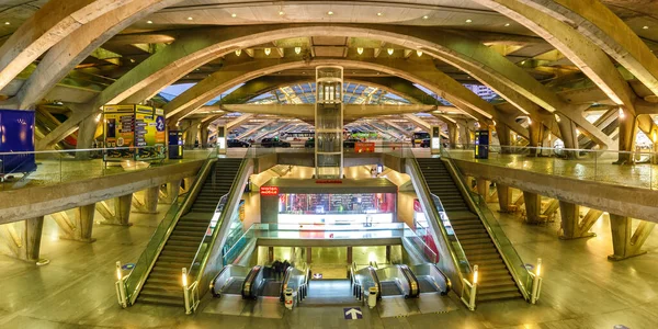 Lisbonne Portugal Septembre 2021 Gare Lisboa Oriente Architecture Moderne Soir — Photo