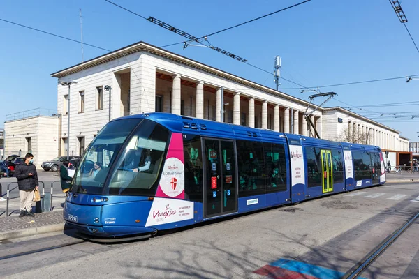 Pádua Itália Março 2022 Eléctrico Com Pneu Borracha Tranvia Padova — Fotografia de Stock