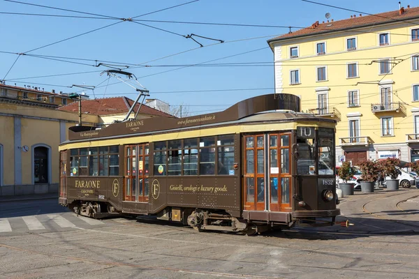 Мілан Італія Березня 2022 Старий Трамвай Вентотто Типу Мілано Громадський — стокове фото