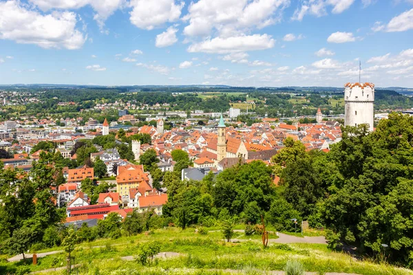 Blick Auf Ravensburg Von Oben Mit Mehlsack Turm Und Altstadt — Stockfoto