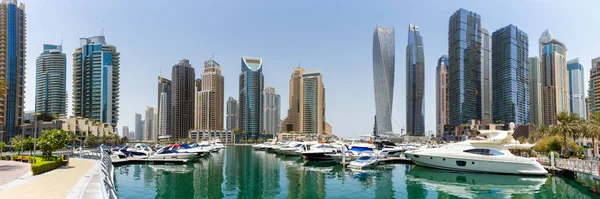Dubai Marina Skyline Yacht Harbor Architecture Travel Traveling Panorama United — Stock Photo, Image