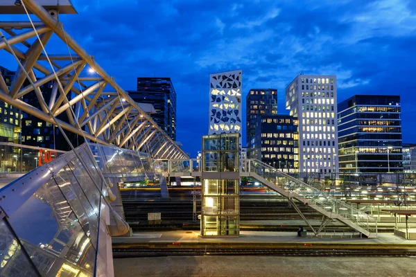 Oslo Skyline Edificios Arquitectura Moderna Ciudad Con Puente Barcode District —  Fotos de Stock