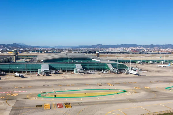 Barcelona España Febrero 2022 Vista Aérea Terminal Aeropuerto Bacelona España — Foto de Stock