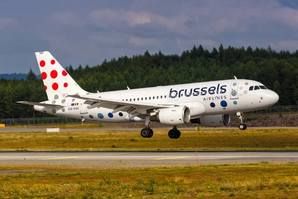 Oslo Norge Augusti 2022 Brussels Airlines Airbus A319 Flygplan Oslo — Stockfoto