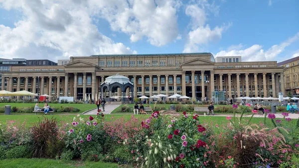 Stuttgart Koenigsbau Belle Vue Sur Ville Parc Été — Photo