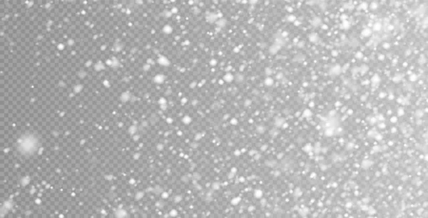 Πτώση χιονιού σε κίνηση, λευκό θολή νιφάδες χιονιού που φέρουν στον αέρα. — Διανυσματικό Αρχείο