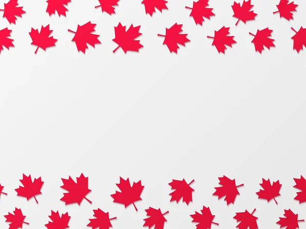 Red Maple Leaves Paper Cut Vector Background Canada Day Celebration — Stock Vector