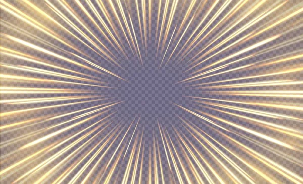Rayos Sol Zoom Efecto Movimiento Senderos Color Luz Manga Concepto — Archivo Imágenes Vectoriales