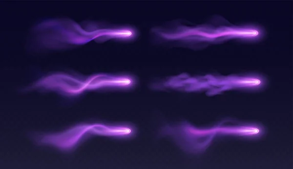Magic Arrows Effect Purple Light Trails Colorful Haze Realistic Witch — Vector de stock