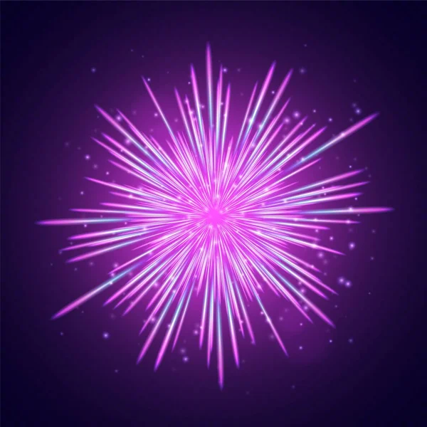 Cosmic Star Explosion Colorful Starburst Rays Sparkles Purple Energy Burst — Stockvector