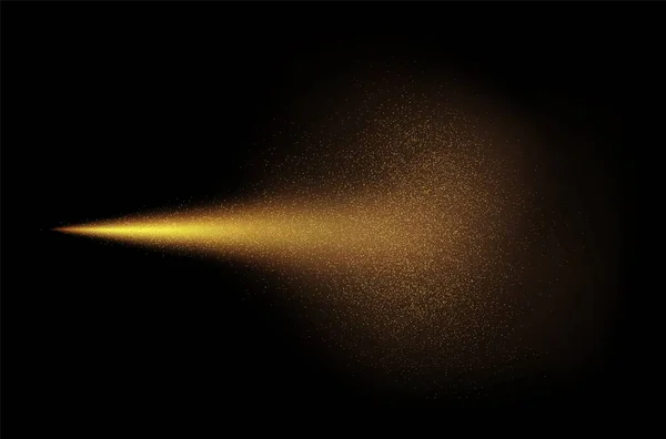 Golden Spray Mist Glitter Particles Fashion Shimmer Freshener Haze Isolated — Stockvektor