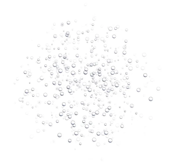 Undervattensbubblor Läsk Eller Champagne Kolsyrad Dryck Mousserande Vatten Isolerad Vit — Stock vektor