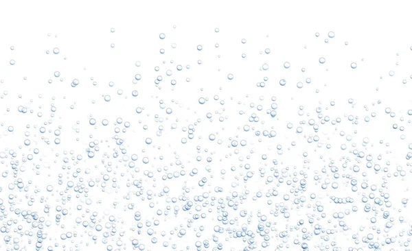 水中の発泡泡 ソーダまたはシャンパン炭酸飲料 白地に隔離された輝く水 熱い飲み物だ 水族館 海の泡ベクトル図 — ストックベクタ