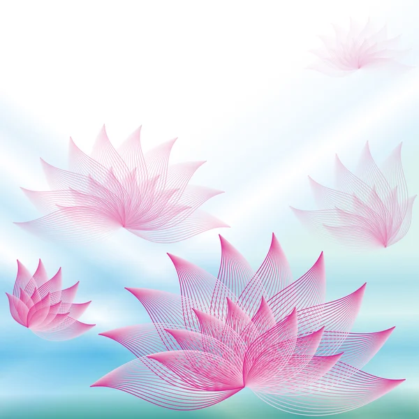 Background with lotuses — Stock Vector