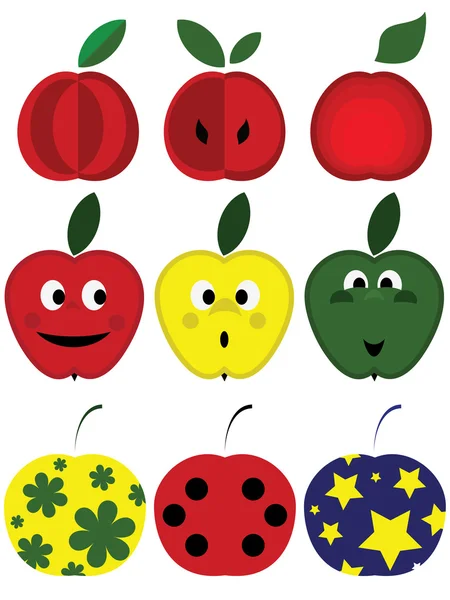 Ensemble de pommes. — Image vectorielle