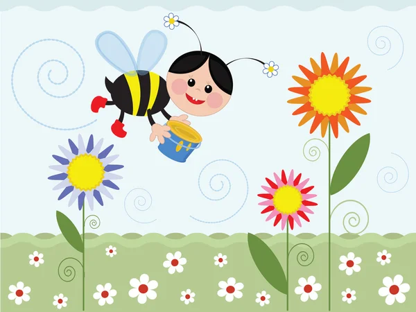 Pszczoła na łące — Zdjęcie stockowe