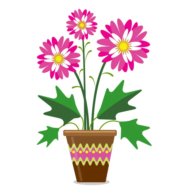 Fleurs dans le pot — Image vectorielle