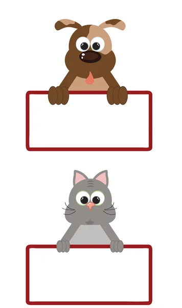 Animals with banners — Stock Vector
