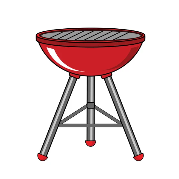 Rode barbecue — Stockvector