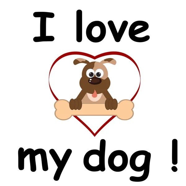 I love my dog — Stock Vector