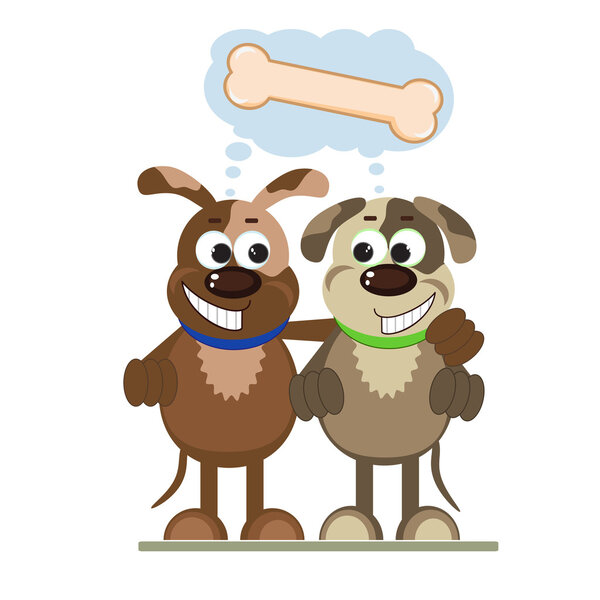 Dogs dreaming about the big bone.