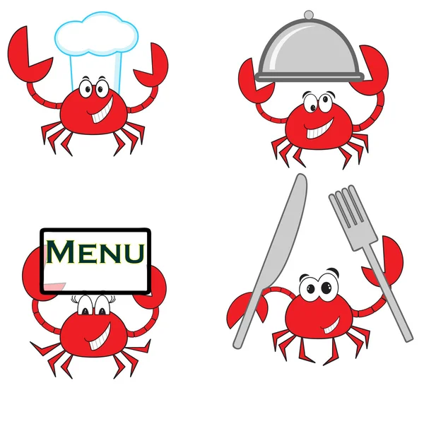 Crabe, cuisinier . — Image vectorielle